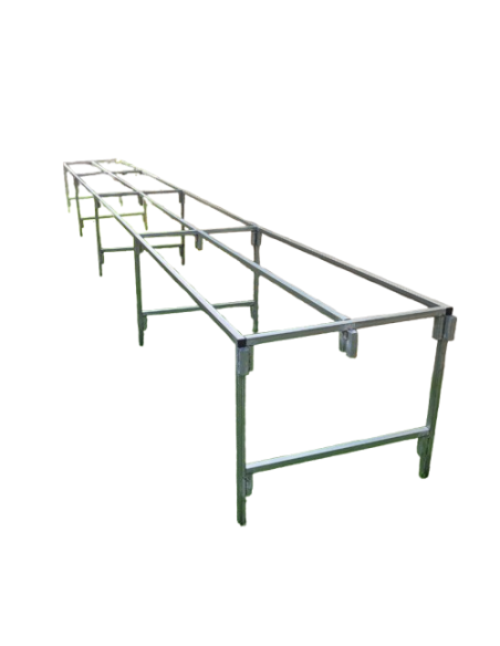 Mesa 8x1m reforzada por arriba